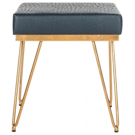 Safavieh Jenine Faux Ostrich Square Bench- Navy - 17.75 x 16 x 16 in. FOX6248B